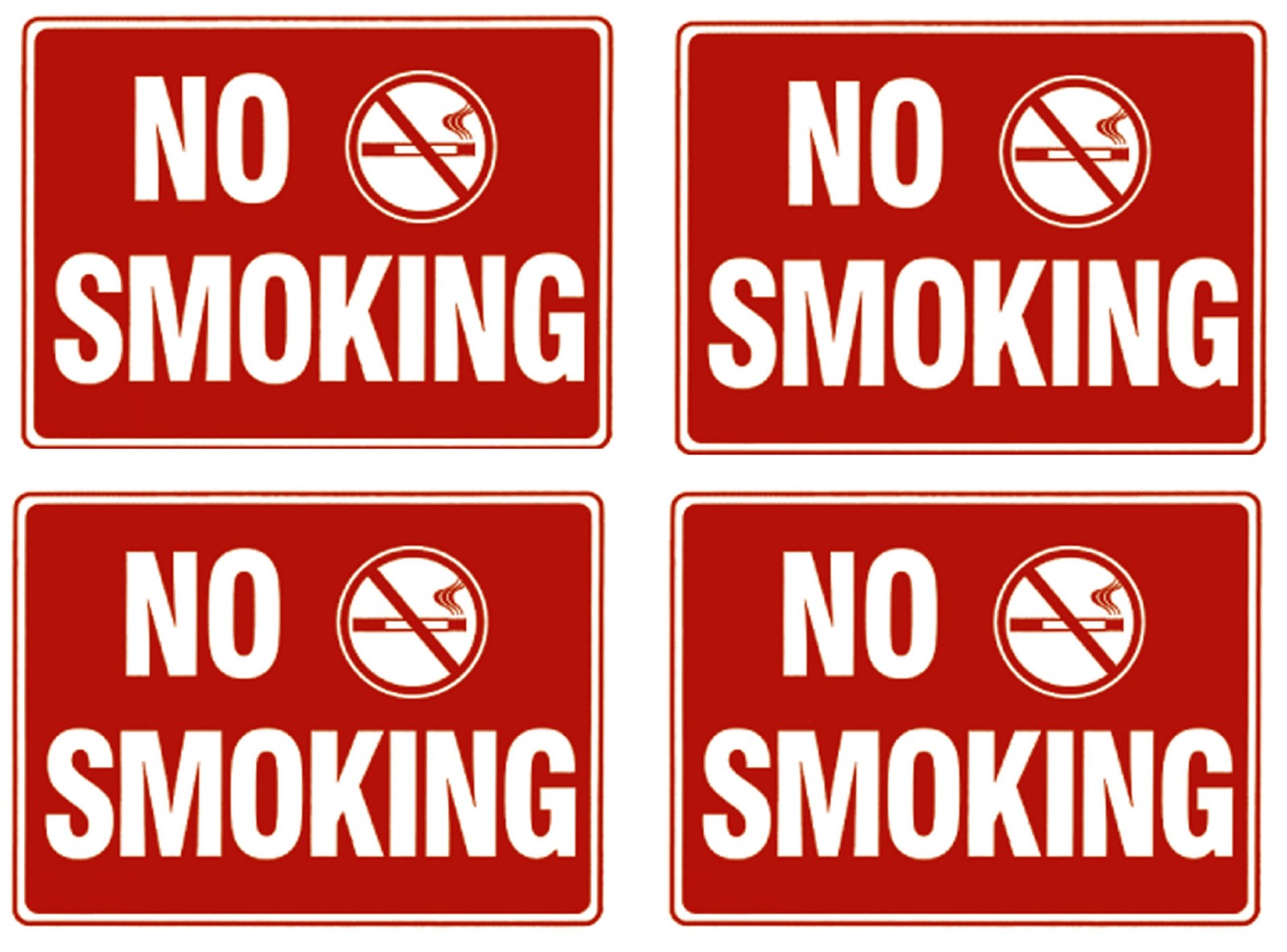 4x NO SMOKING Flexible Heavy Plastic Sheet 9″x12″ 4 Sign
