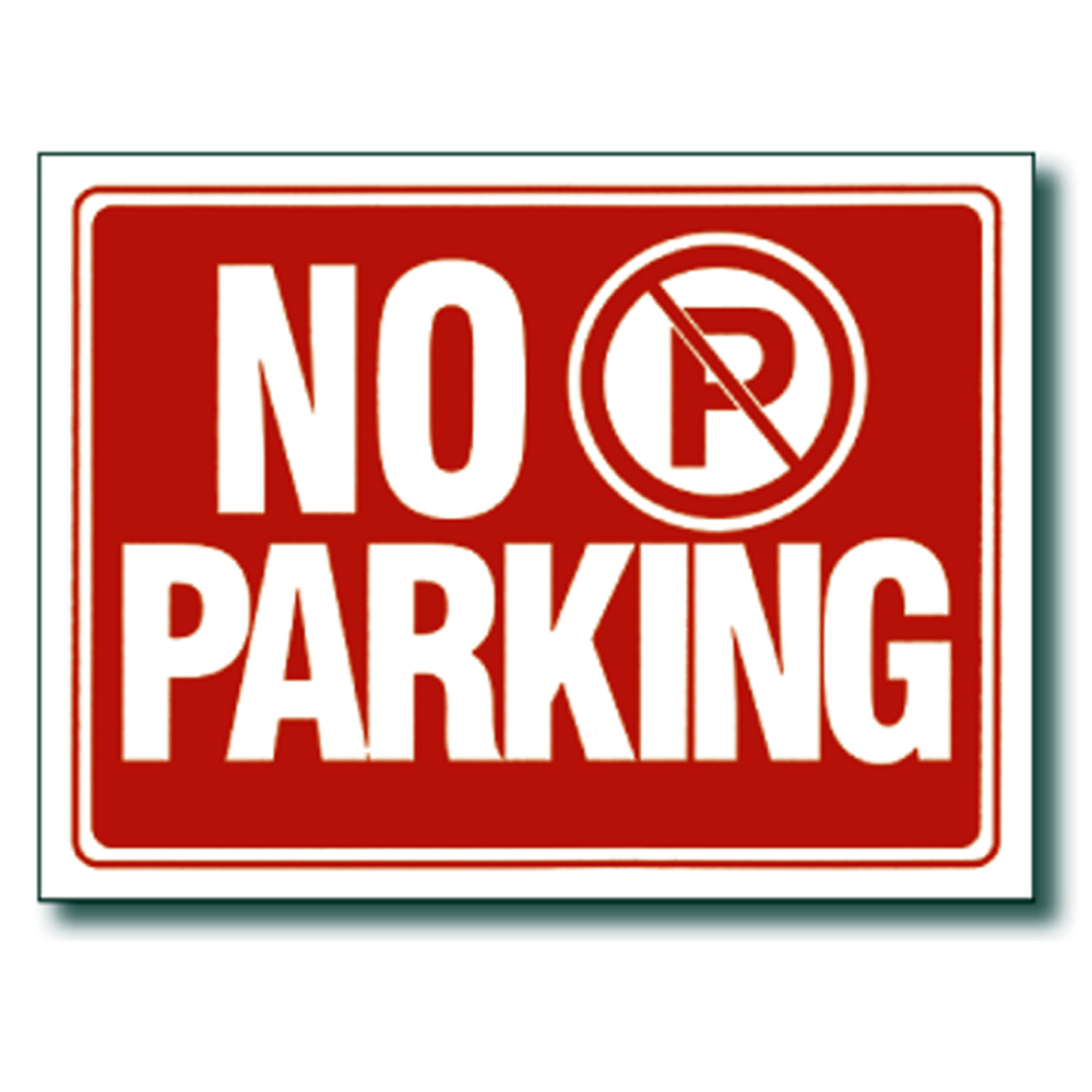 5 Pcs 9 x 12 Inch Red & White Flexible Plastic ” No Parking ” Sign