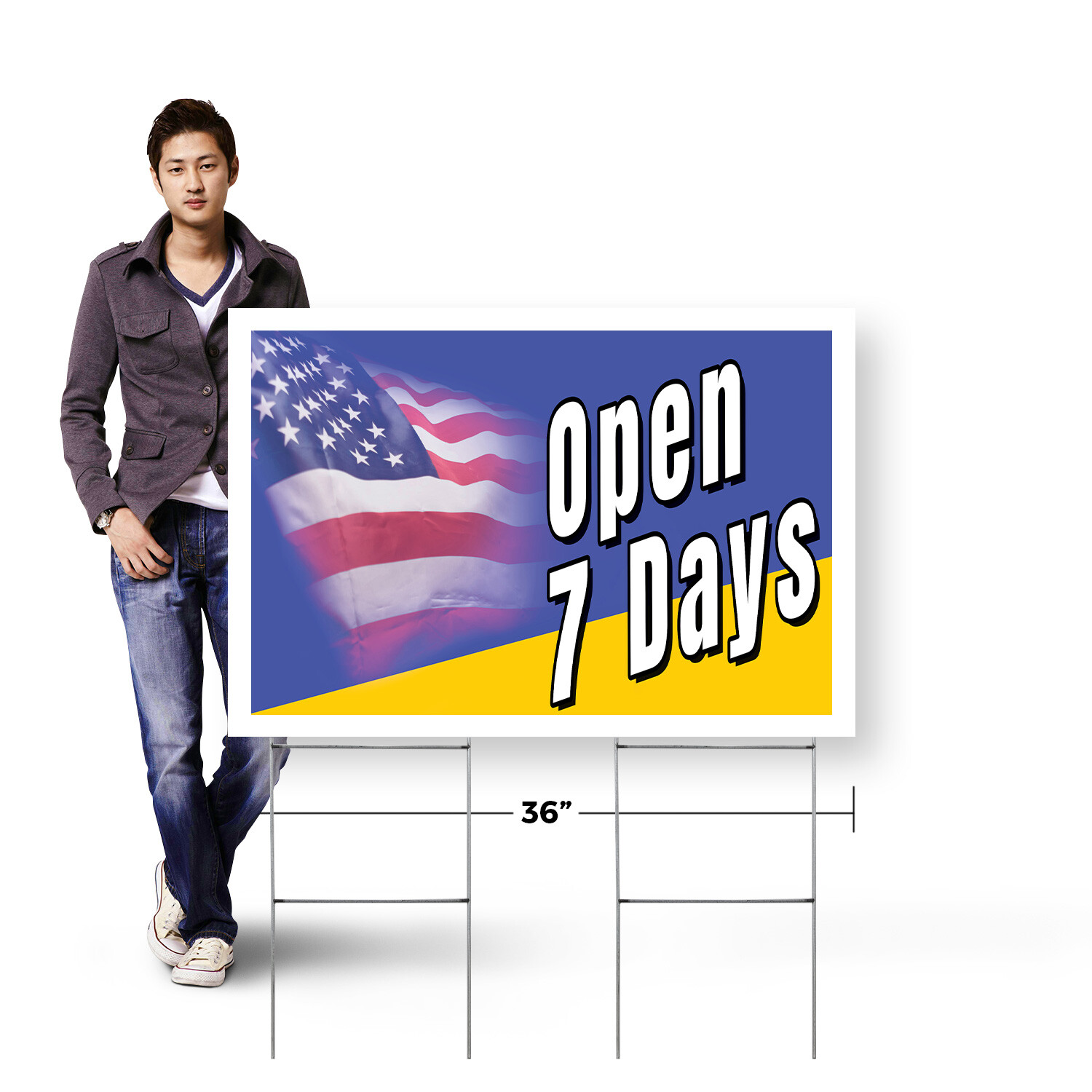 Open 7 Days Yard Sign Business Hours, Convenient Access, Clear Messaging