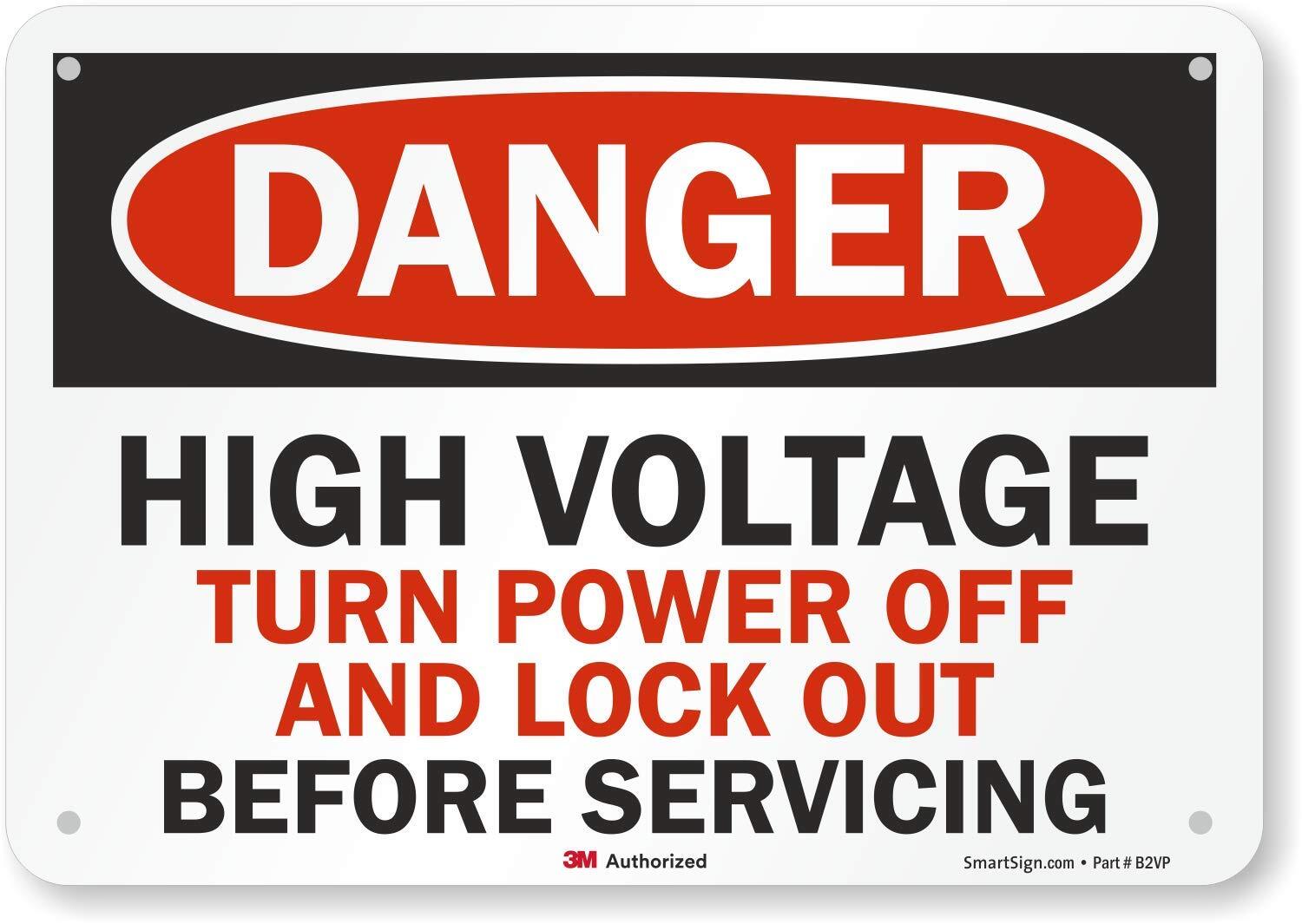 U3-1637-RA_10X7 “Danger HIGH Voltage Turn Power Off and Lock Out Before Servi…