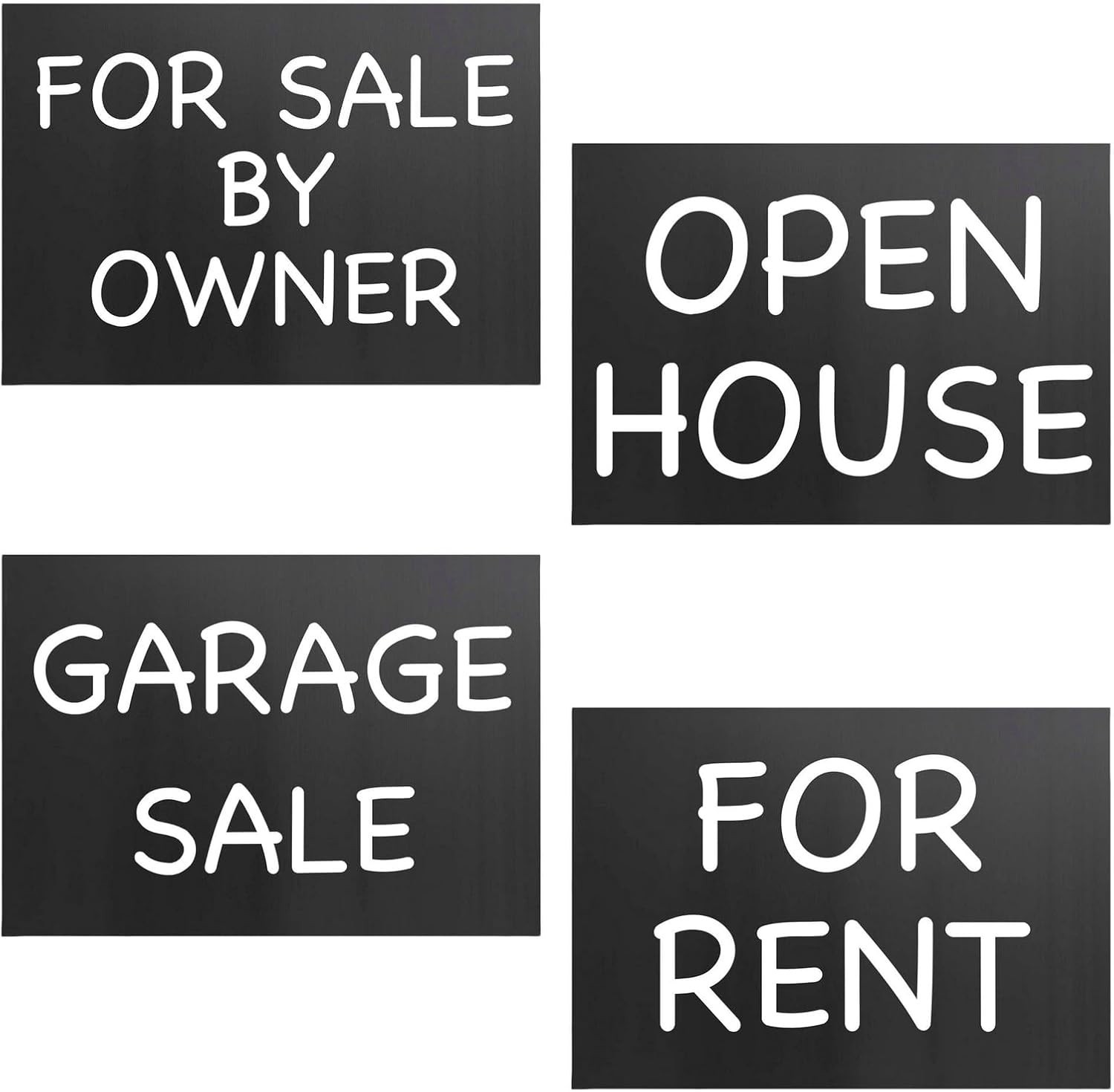 8-Pack Weather-Resistant Black Corrugated Yard Signs – Customizable 24×36 in
