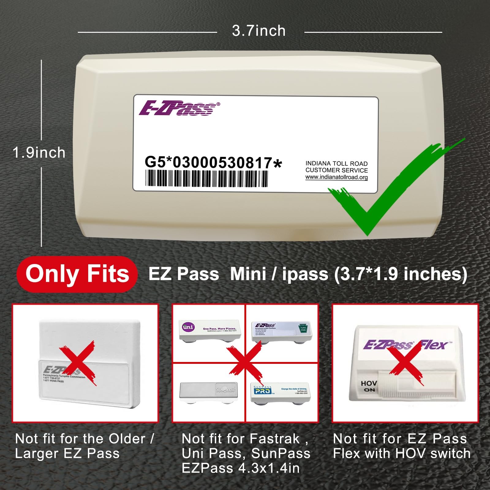 FLLIK EZ Pass Holder for Windshield. Ezpass with Strong 1Pack, Clear-A