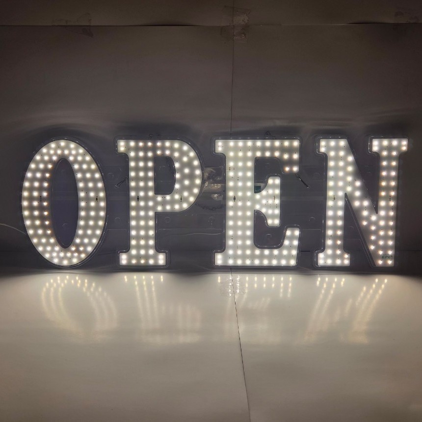 EPL Signs OPEN Warm White LED Sign Business 10″x30″ 1G On-Off Mode