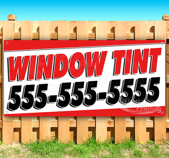 WINDOW TINT PHONE # Advertising Vinyl Banner Flag Sign Many Sizes USA