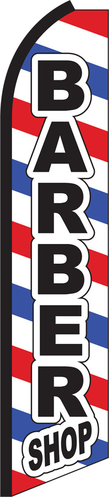 Barber Shop 15′ Tall Swooper Flag & Pole Kit Feather Super Banner