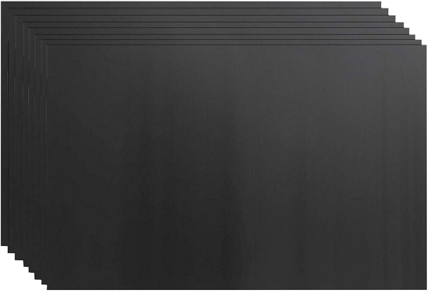 Durable Black 24×36 Corrugated Plastic Board Signs – 8 Pack, Weatherproof DIY