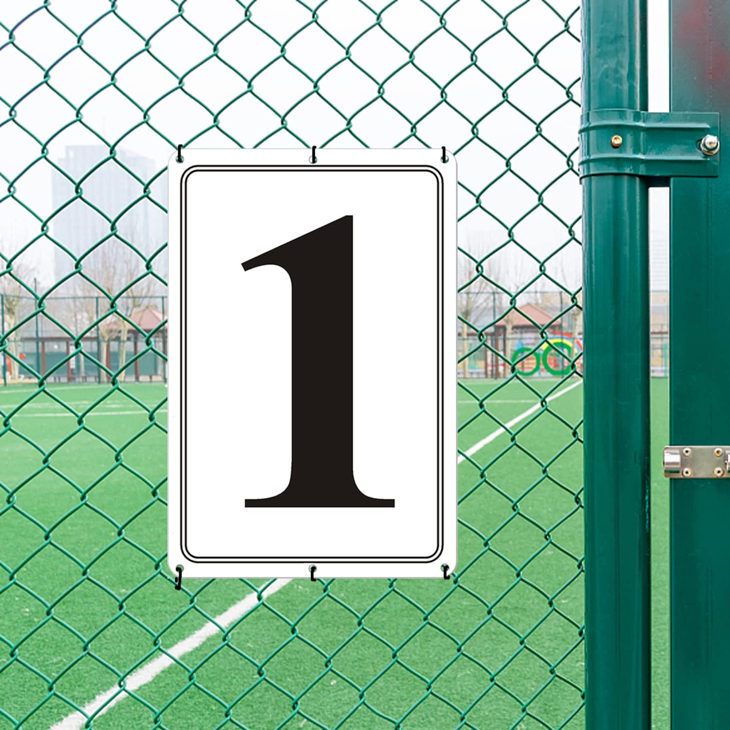 Premium Aluminum Number Signs 1, Metal 12″ X 8″ Numbered Signs Outdoor for Parki