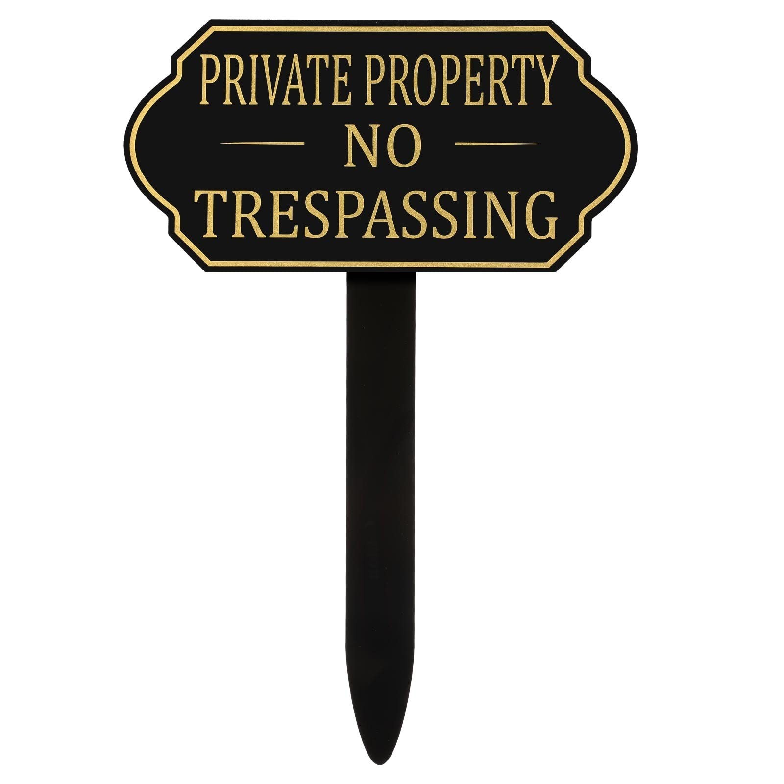 Private Property No Trespassing Sign 1 Set, Garden Stake Adhesive Warning Plaque