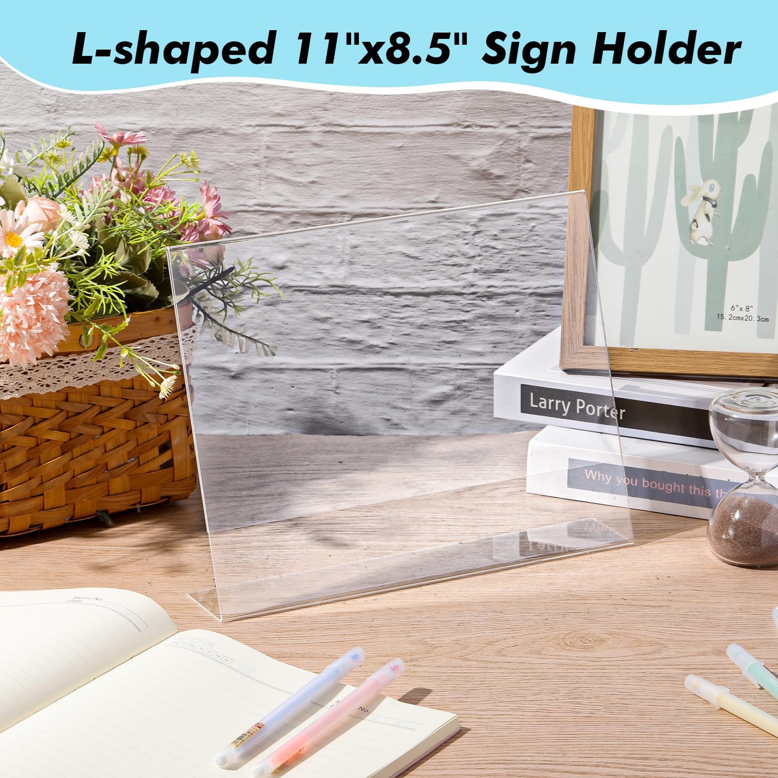 Sanwuta 4 Pcs Horizontal 8.5 x 11 Inch Acrylic Sign x 11 inches, clear