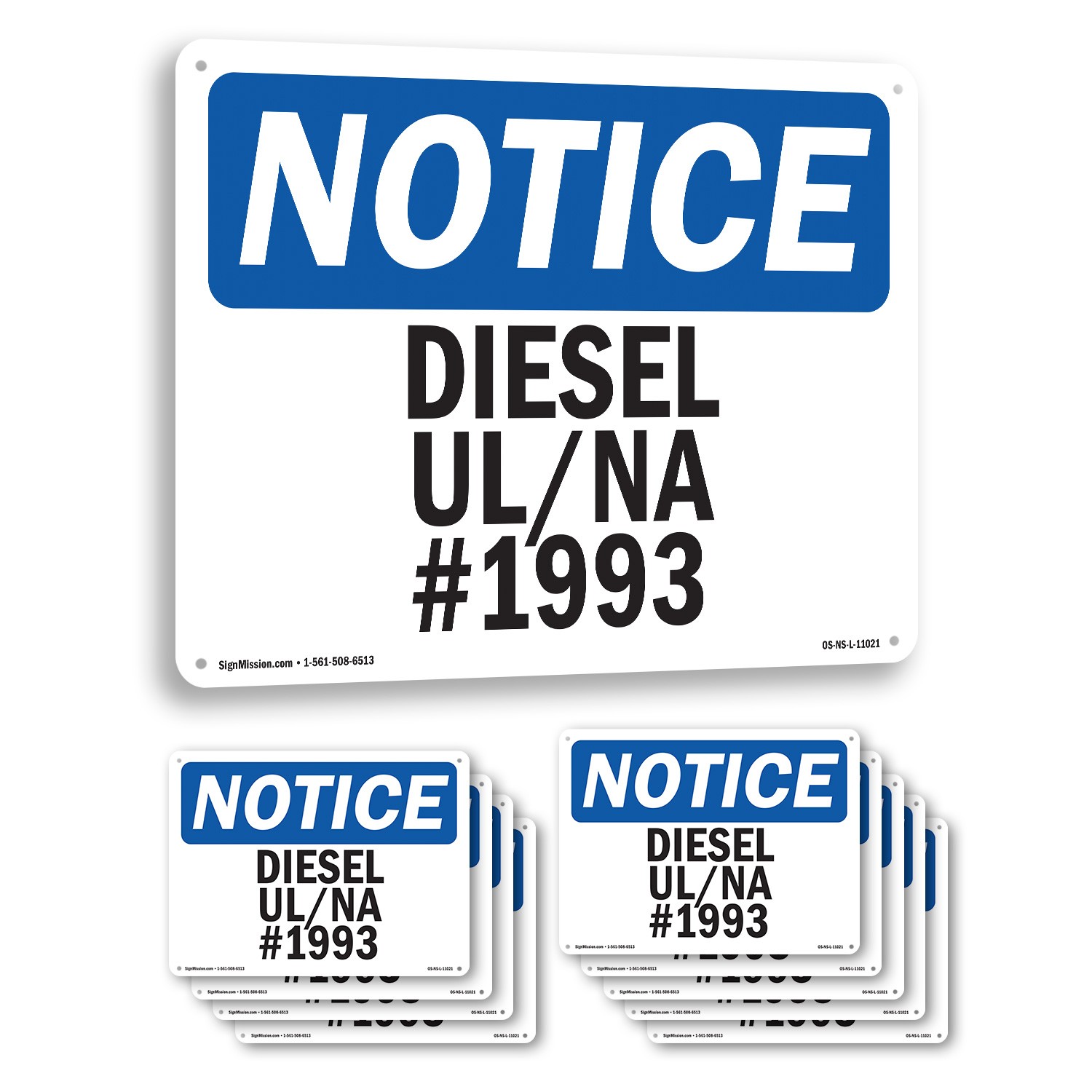 Diesel Un Na # 1993 OSHA Notice Sign Metal, Plastic, Or Decal – 5 or 10 Pack
