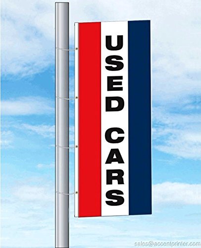 Used Cars Auto Dealer Free Flying Flag, 3’wx8’h, TriColor