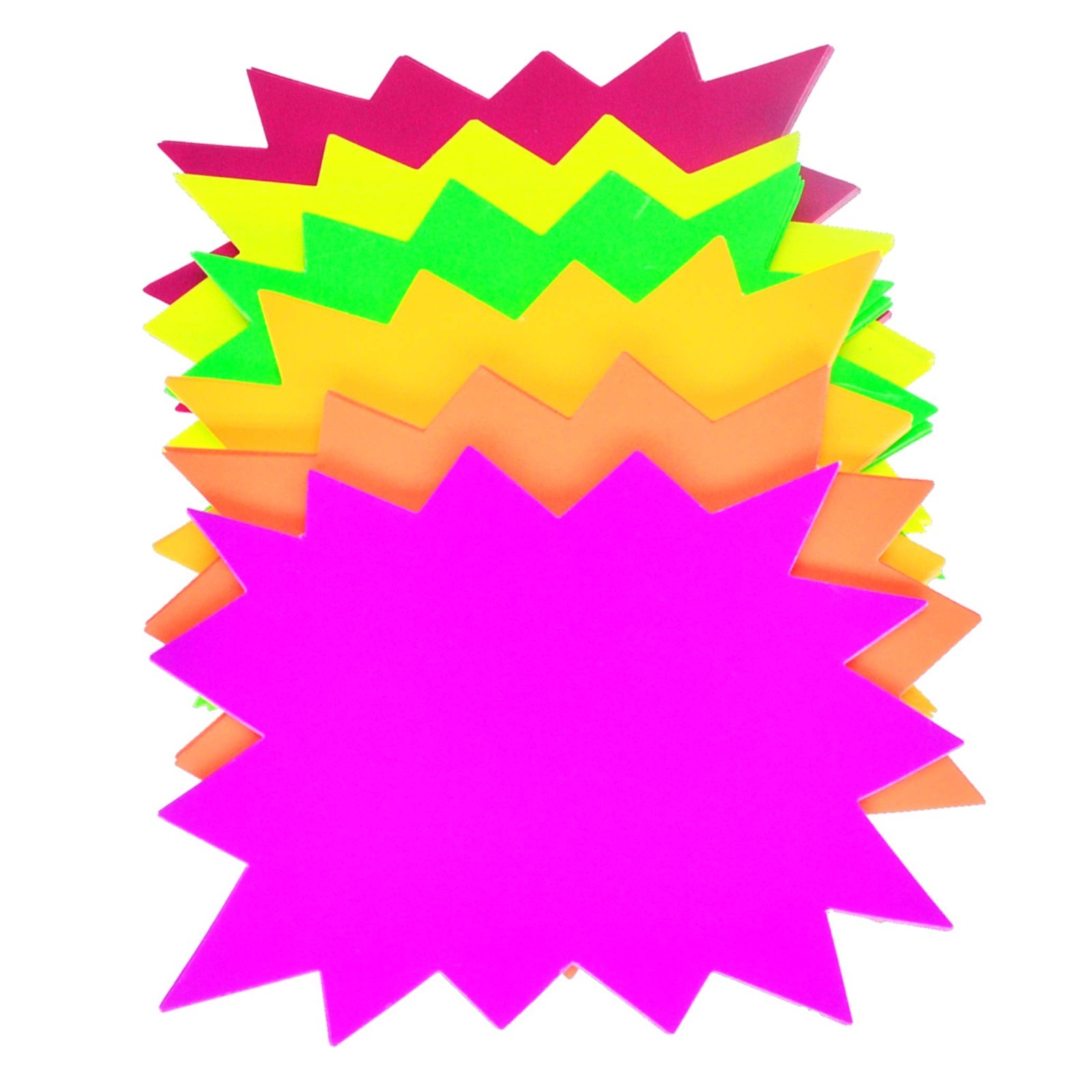 Fluorescent Star Signs, 60Pcs Yard Sale Decor, Poster Board, Multicolor