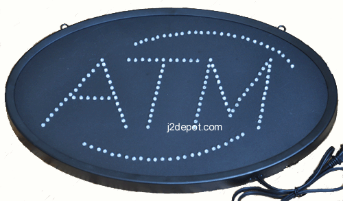 US Seller Animated ATM Led Sign neon lighted. Video inside. 21″x13-1/2″