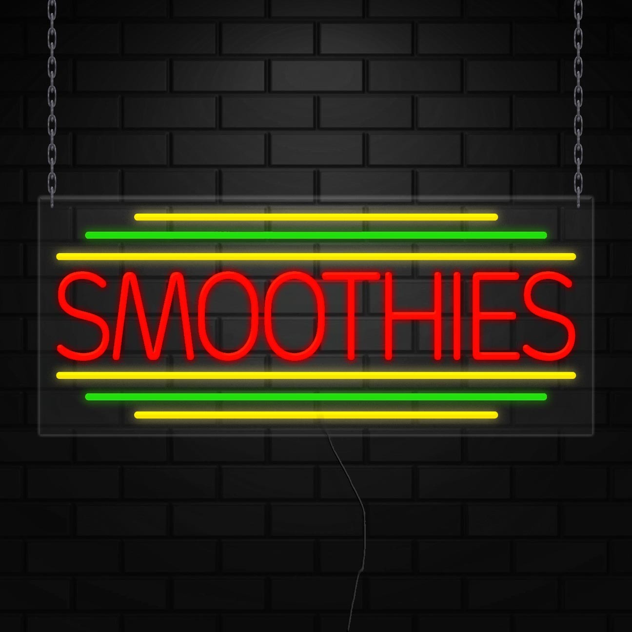 Smoothies Sign for Business Displays | LED Flex Neon | 36″W x 15″H x 1″D