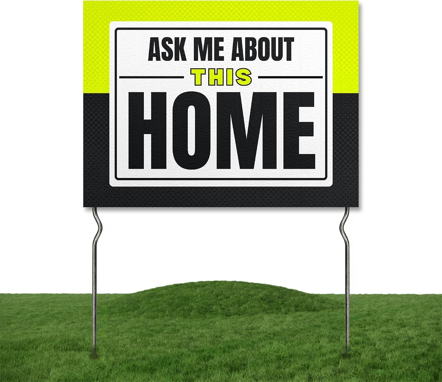 Double Sided Real Estate Yard Sign with 13″ Metal Stake Outdoor Garden Sign