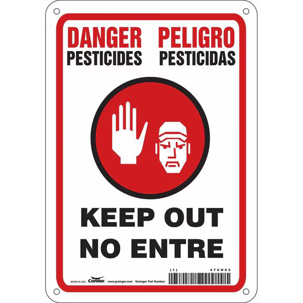 Safety Sign, 10 in H, 7 in W, Polyethylene, Horizontal Rectangle, English,