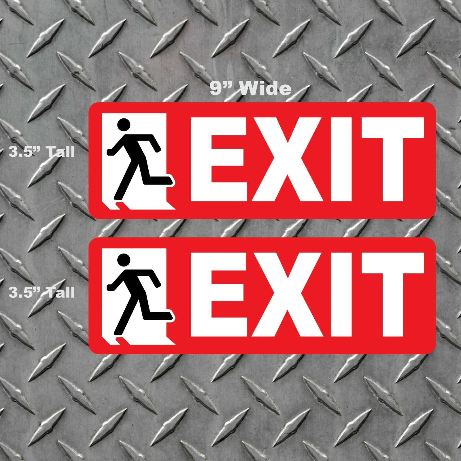 2x 9″ x 3″ EXIT Red Door High Quality – Vinyl Decal – FREE FAST SHIPPING