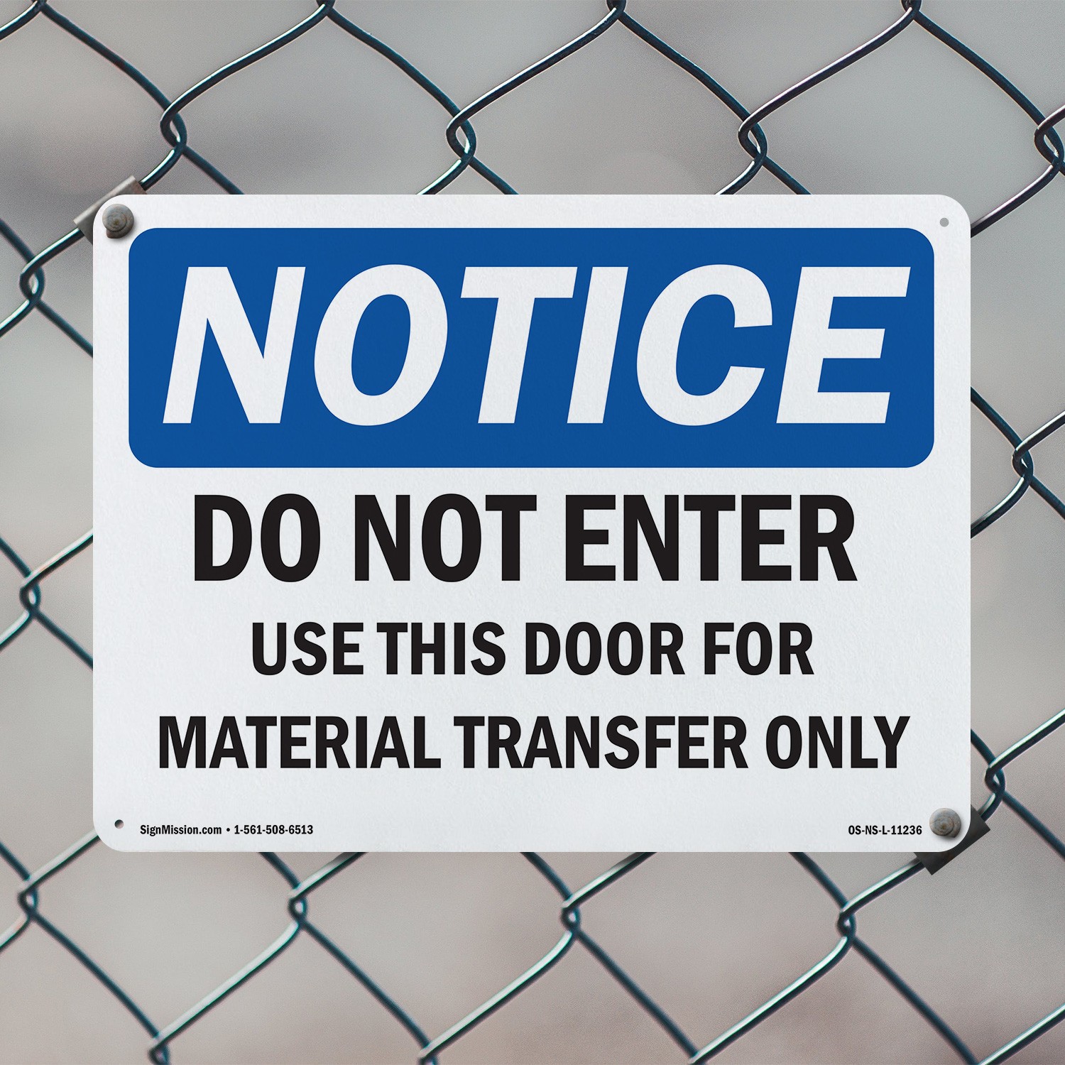 Do Not Enter Use This Door For Material OSHA Notice Sign Or Decal – 5 or 10 Pack