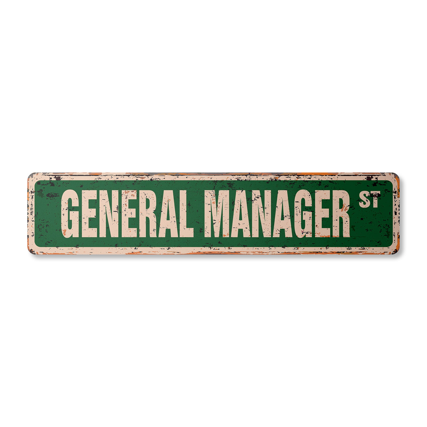 GENERAL MANAGER Vintage Street Sign Metal Plastic manage ceo president vice coo