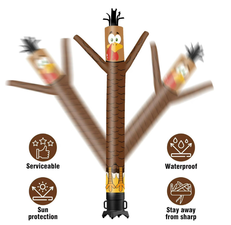10 Foot Thanksgiving Inflatable Waving Tube Man (Blower Not Included). Holidays