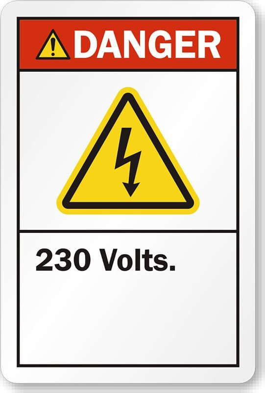 Voltage Danger Sign Aluminum Weatherproof 8×12 Business Safety Warning