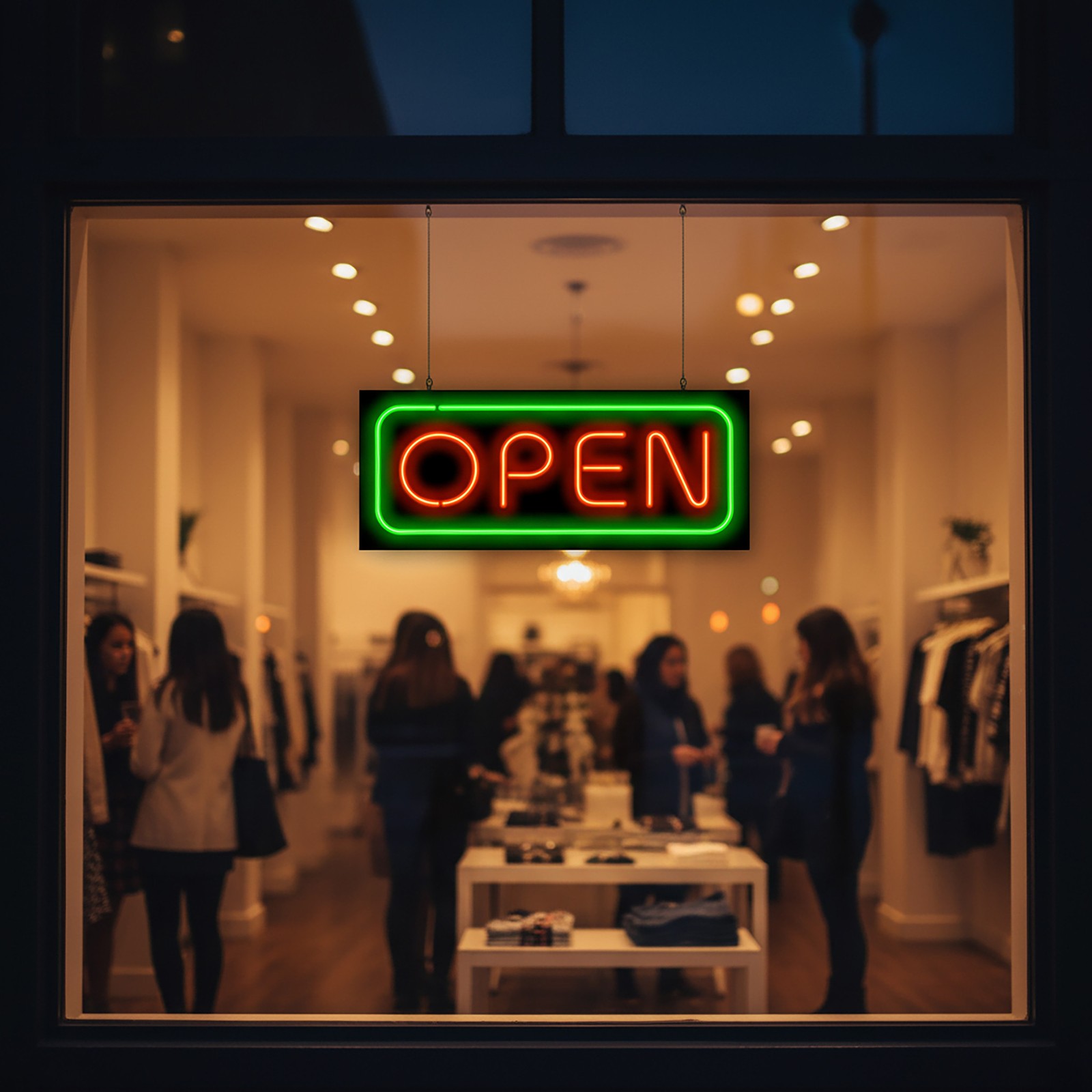 Deluxe Open Neon Sign – Large 32″ x 13″ – Real Neon Sign Attracts More Customers