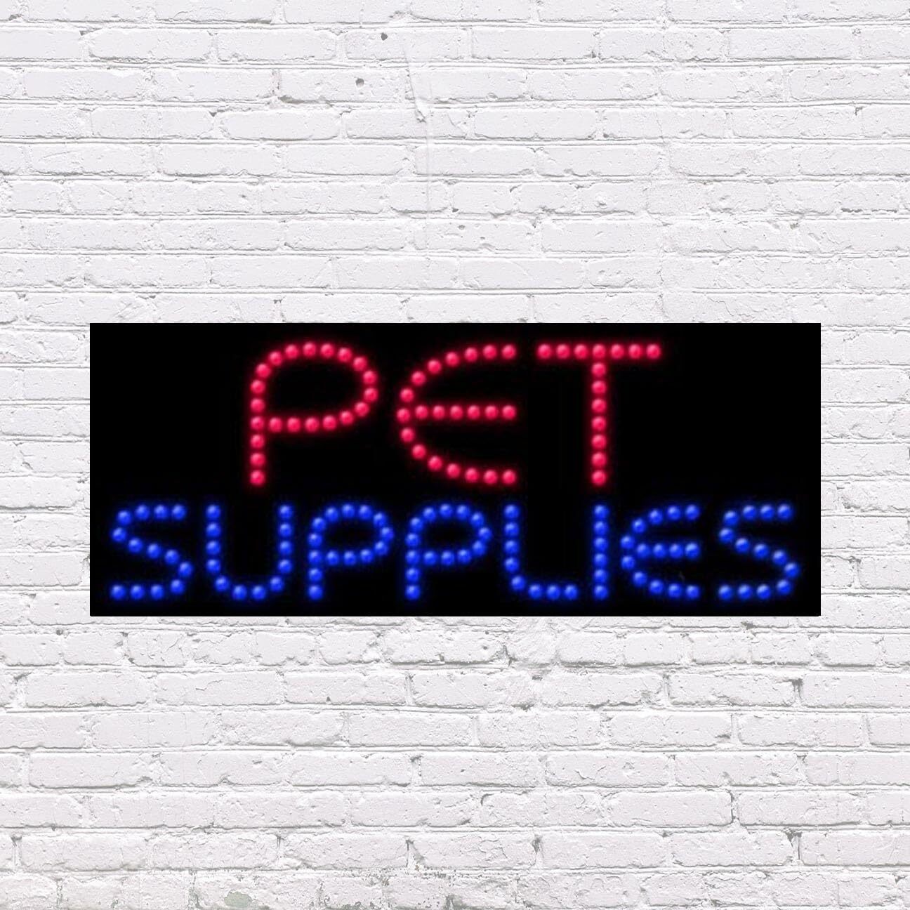 LED Pet Supplies Sign | Light Up Sign | 11″H x 27″W x 2″D