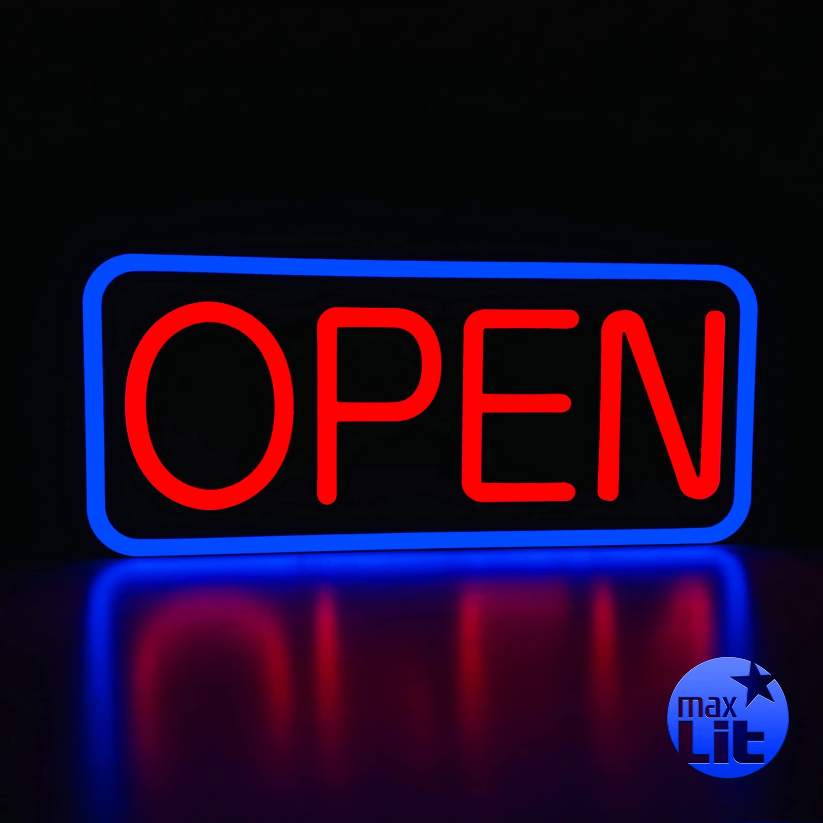 MaxLit 21 X 10 New Ultra Bright LED Neon Sign – OPEN – Remote Controlled –