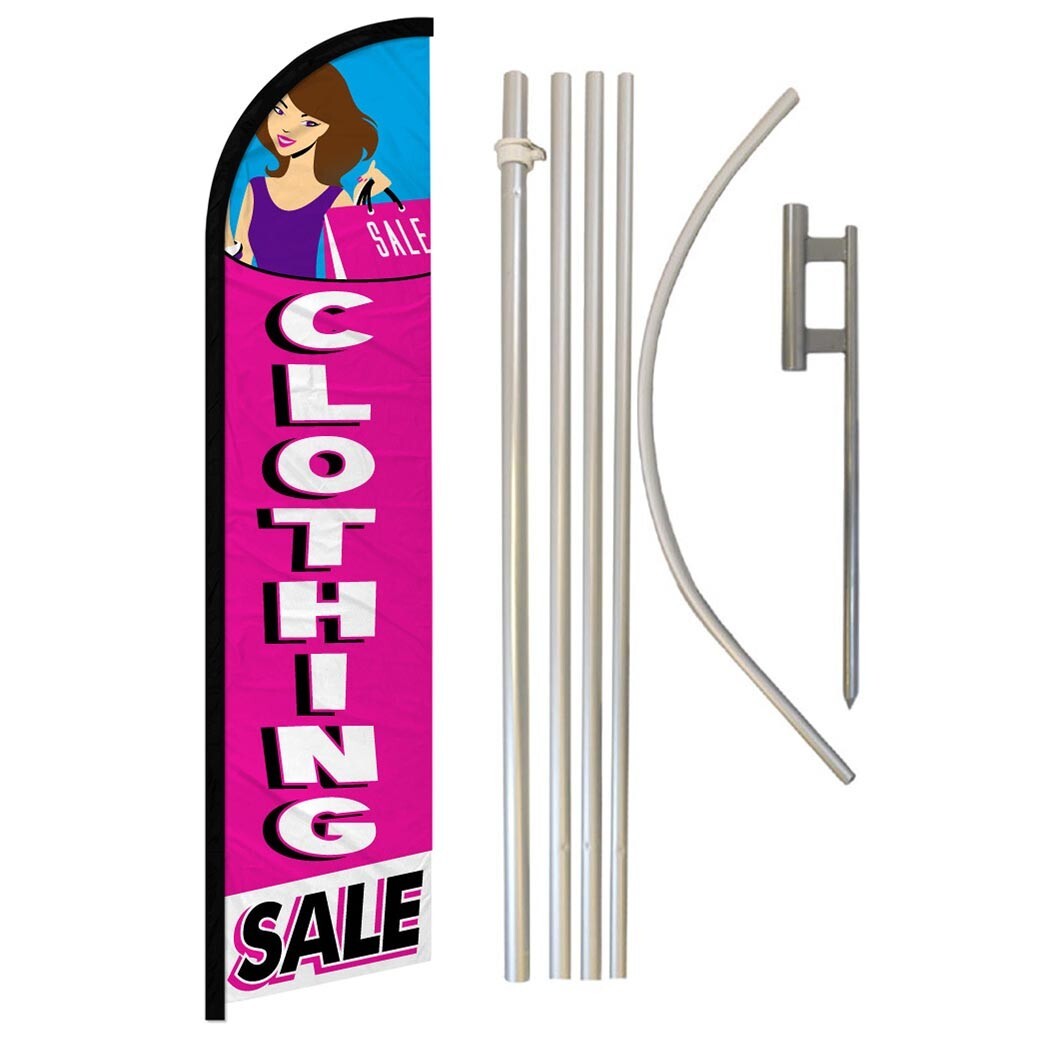 Clothing Sale Full Curve Windless Swooper Flag & Pole Kit Clothes Sale