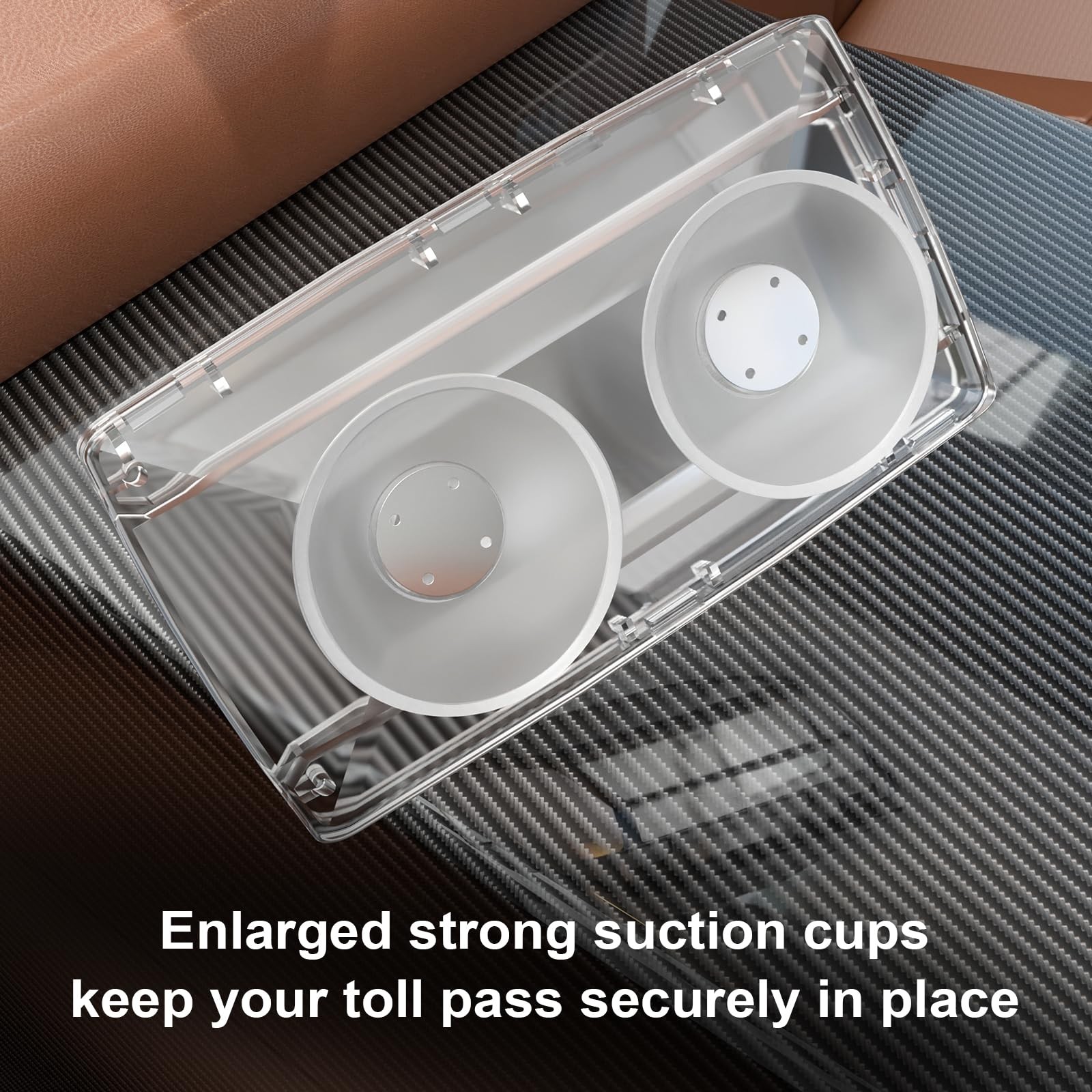 FLLIK EZ Pass Holder for Windshield. Ezpass with Strong 1Pack, Clear-A