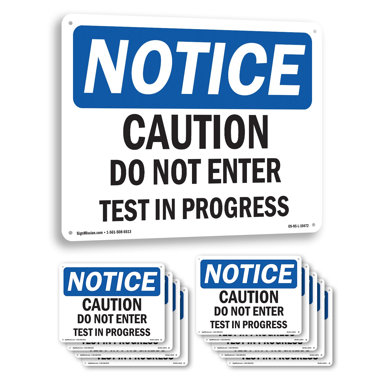 Caution Do Not Enter Test In Progress OSHA Notice Sign Or Decal – 5 or 10 Pack