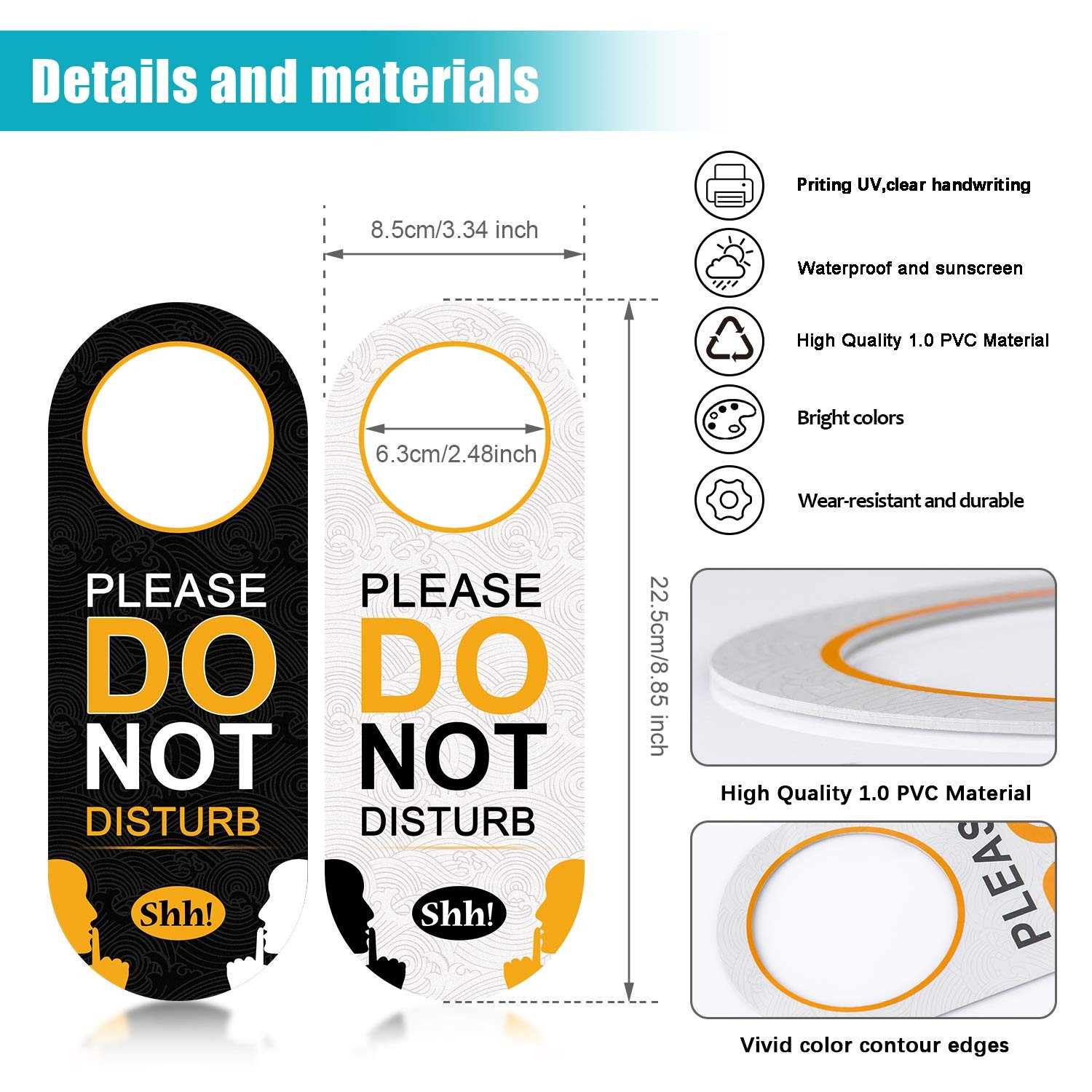 2 Pack Do Not Disturb Door Hanger Sign for Bedroom Hotel Home Office