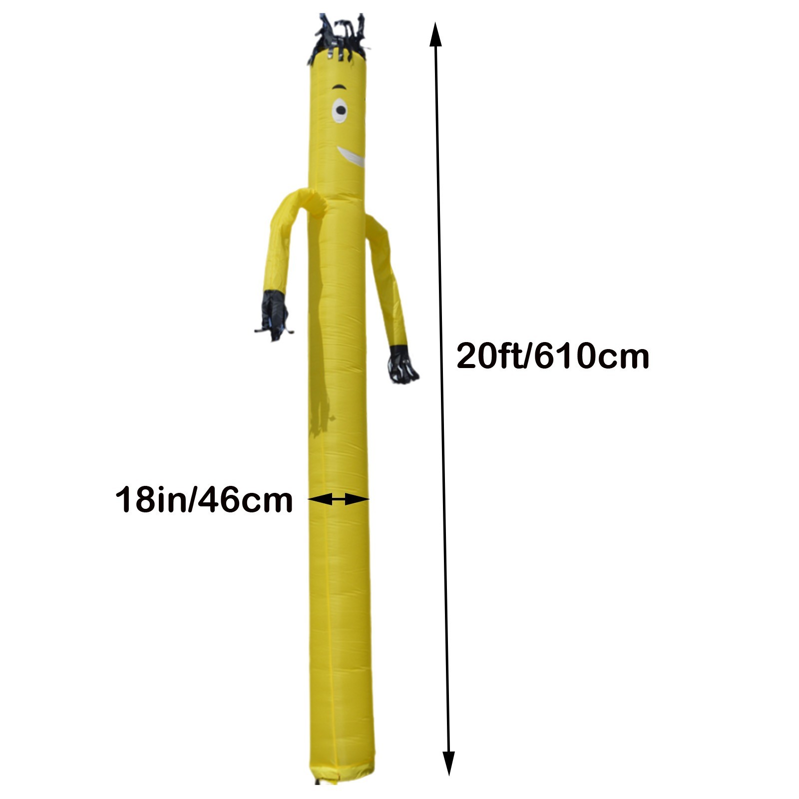 20Ft 18in Yellow Air Inflatable Dancing Wind Dancer Sky Puppet with 110V Blower
