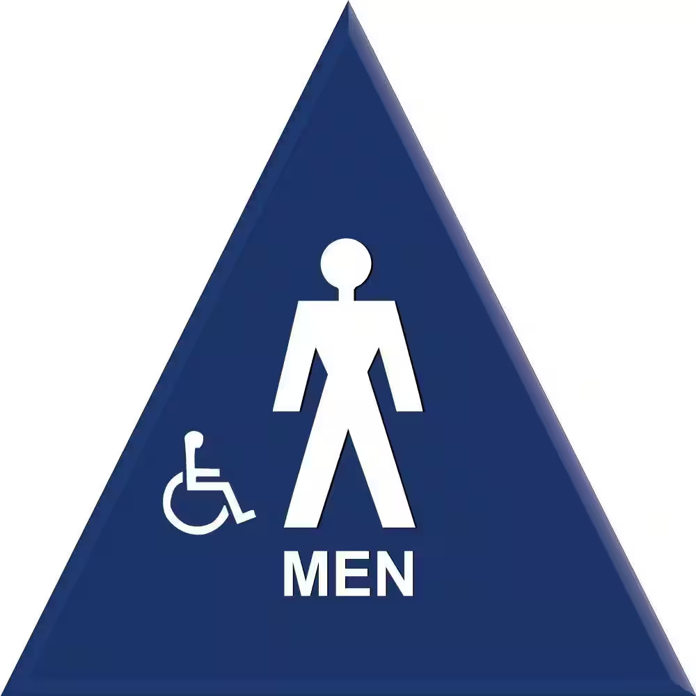 12 In. Blue Triangle with Men Symbol and Accessible Symbol Sign
