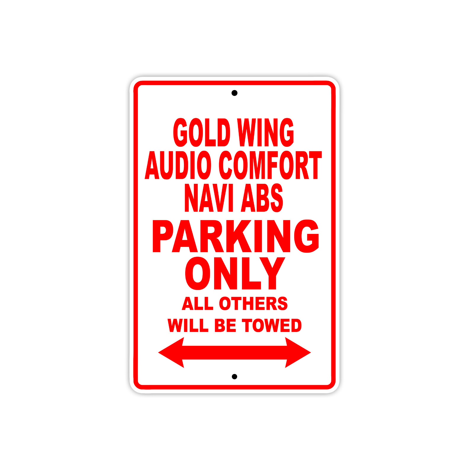 Gold Wing Navi ABS Parking Only Motorcycle Bike Art Novelty Aluminum Metal Sign