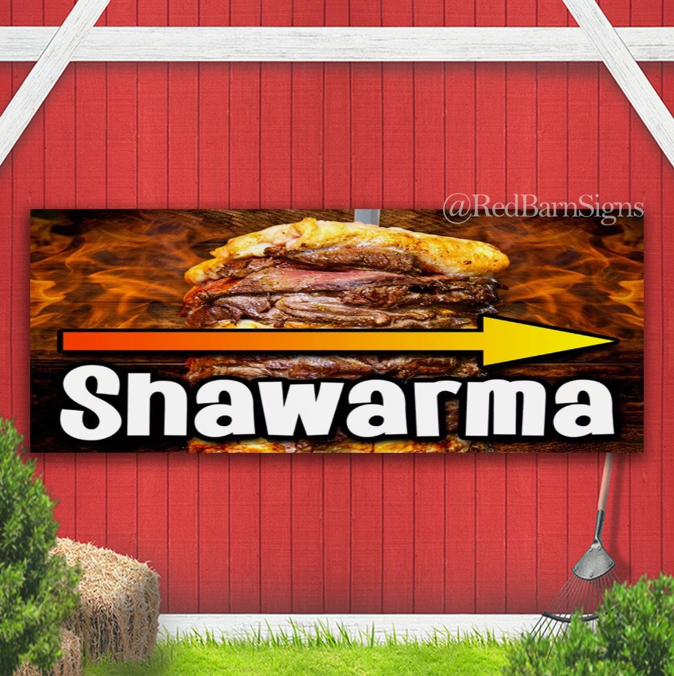 Shawarma One-Sided Banner Signs with Grommets