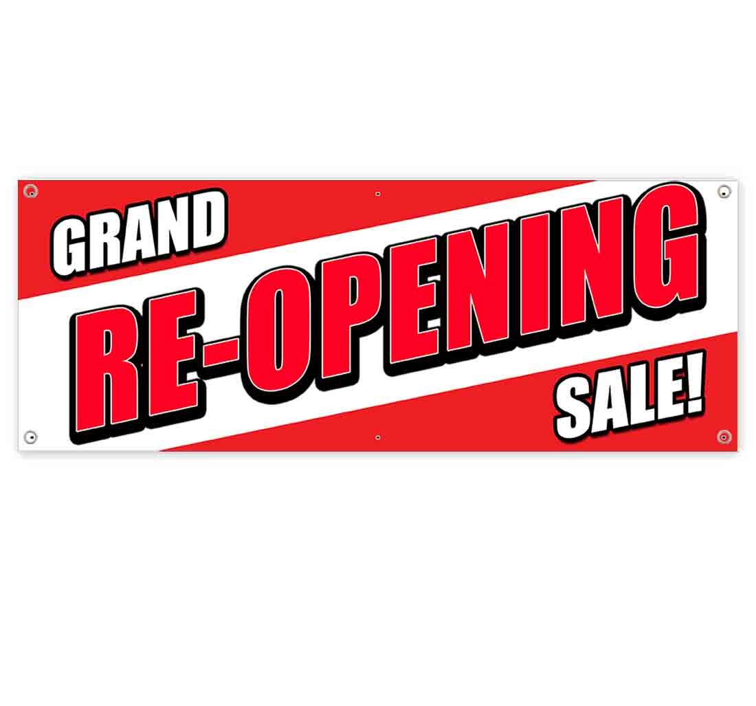GRAND RE-OPENING CLEARANCE BANNER Advertising Vinyl Flag Sign INV