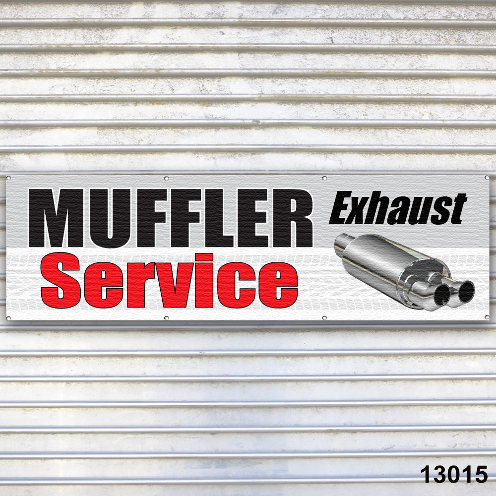 Muffler Service Banner Sign Auto Repair Tire Dealer Service Bay