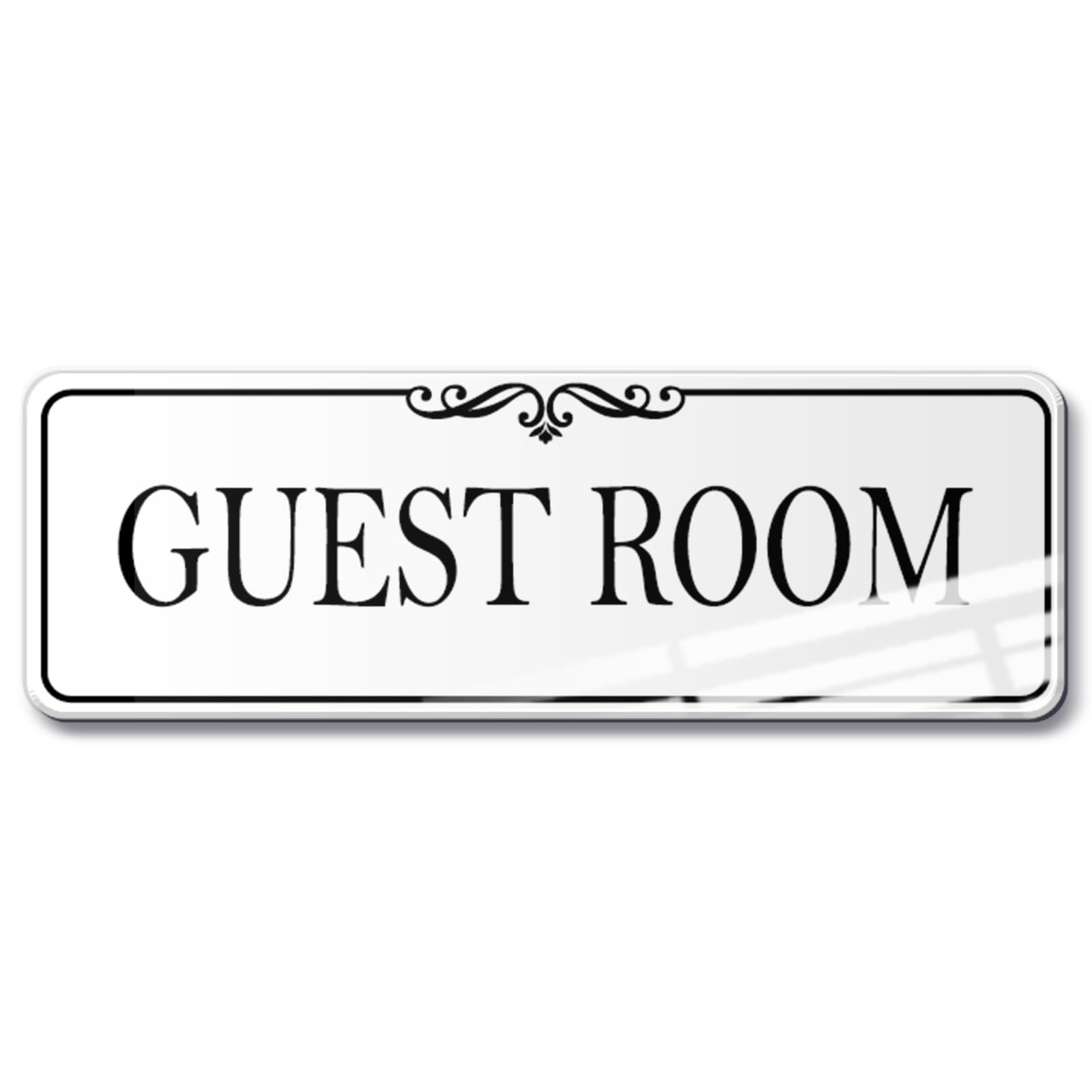 Elegant White Acrylic SelfStick Guest Room Door Wall Signage Fits 9×3 Inch