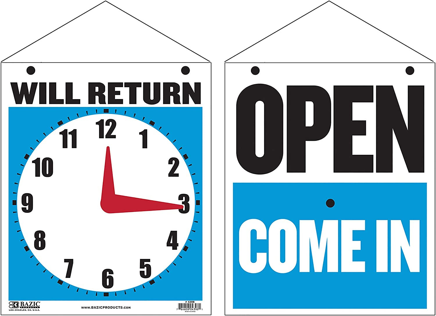 BAZIC Products Open Closed Signs for Business, Double-Sided Vinyl Open Signs for