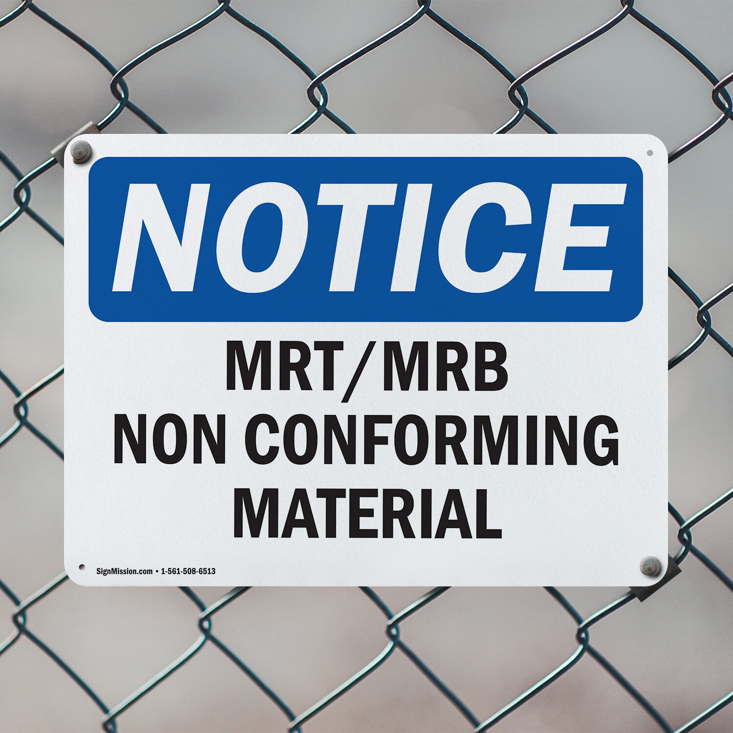 (2 Pack) Mrt Mrb Nonconforming Material OSHA Notice Sign Decal Metal Plastic
