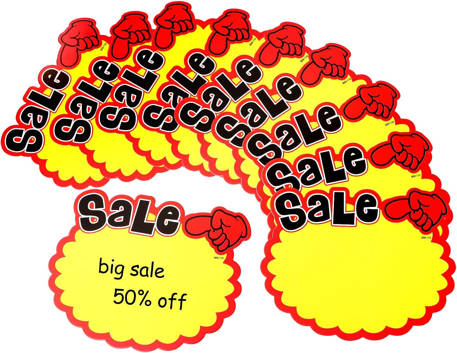 240 Pieces Burst Sign Cards, 7 X 5.5 Inch Large Star Shaped Blank Sale Sign Tags