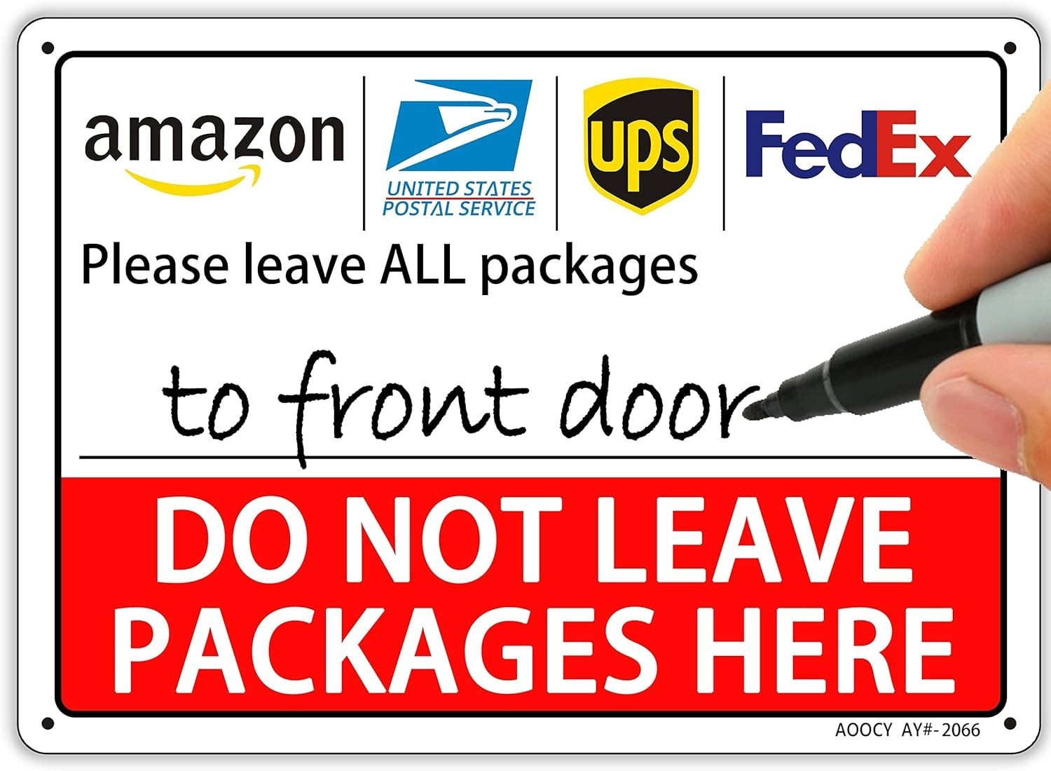 Professional Aluminum Delivery Sign – 7″ x 9.8″ – Safe Package Handling Reminder