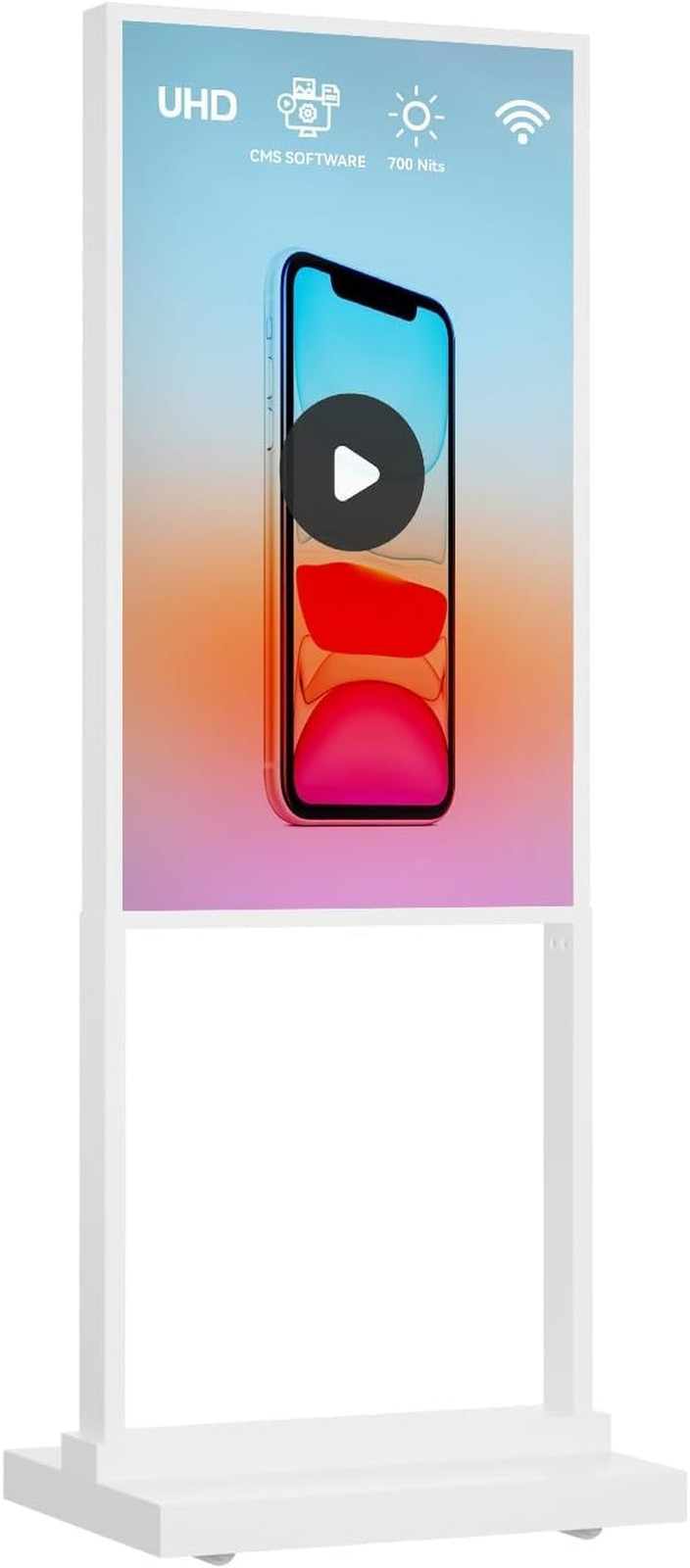 32 Inch Digital Signage Kiosk 700 Nits FHD Ultra-Bright Advertising Screen Floor