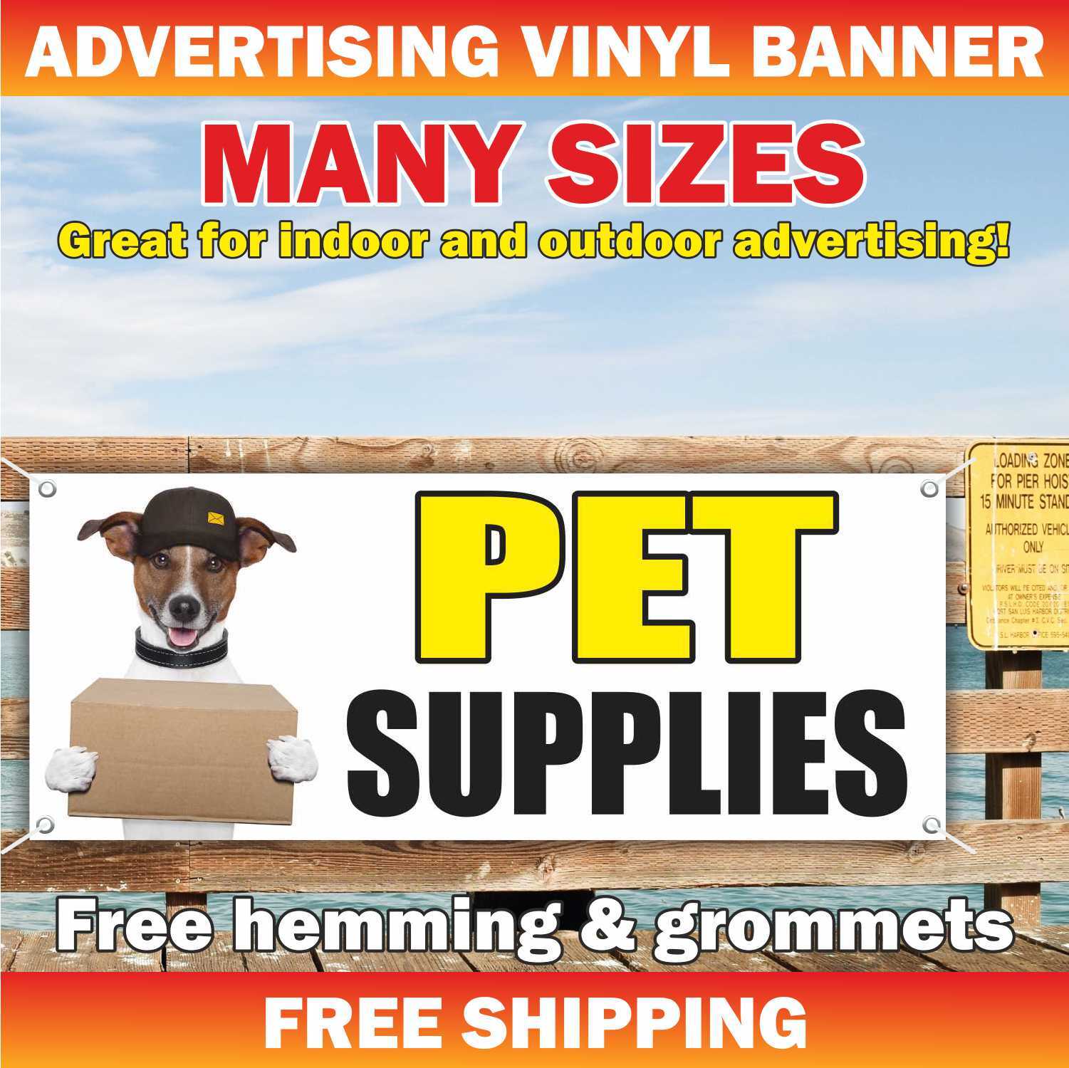 PET SUPPLIES Advertising Banner Vinyl Mesh Sign dog vets cut animal cat shop