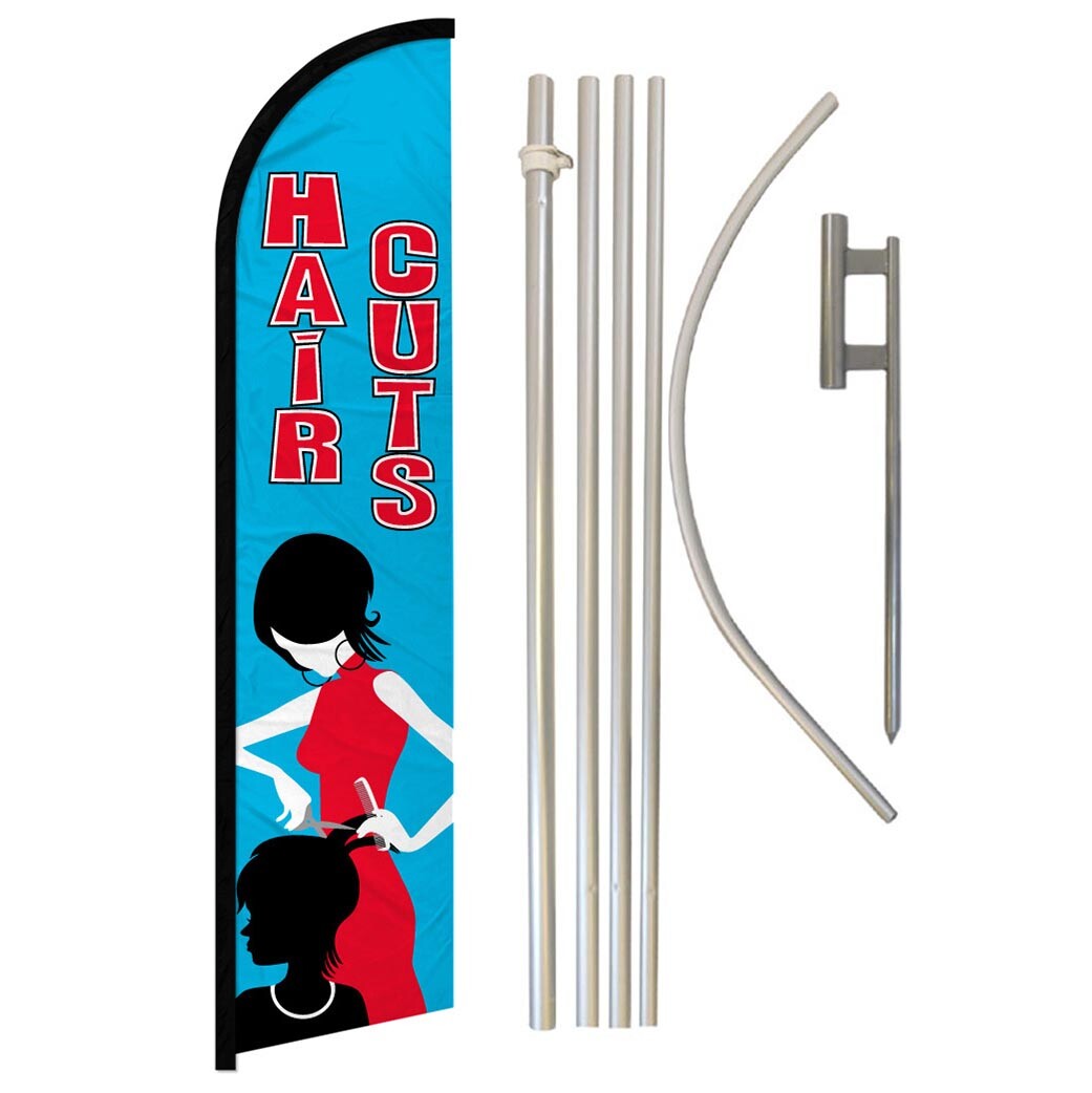 Hair & Beauty Services Full Curve Windless Swooper Flag Pole Kit Spa