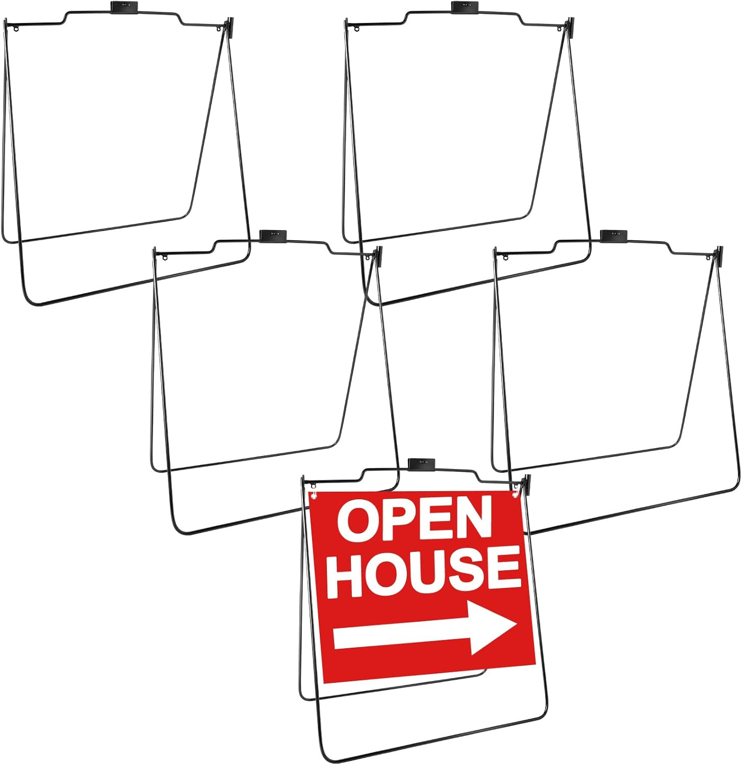 5 Pack Open House Signs, Open House Yard Sign Frames, a Frame Metal Stand Open H