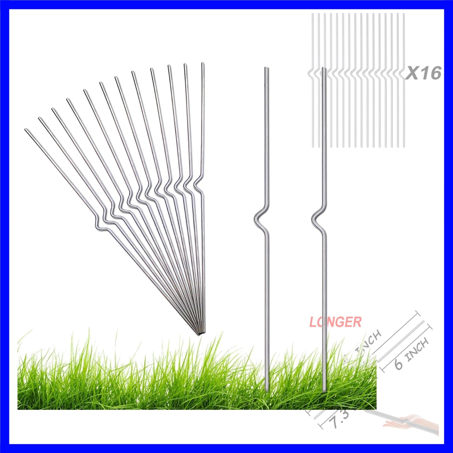 16 Pack Heavy Duty Yard Sign Stakes for Outdoor Campaigns – 14 Inch Stainless…