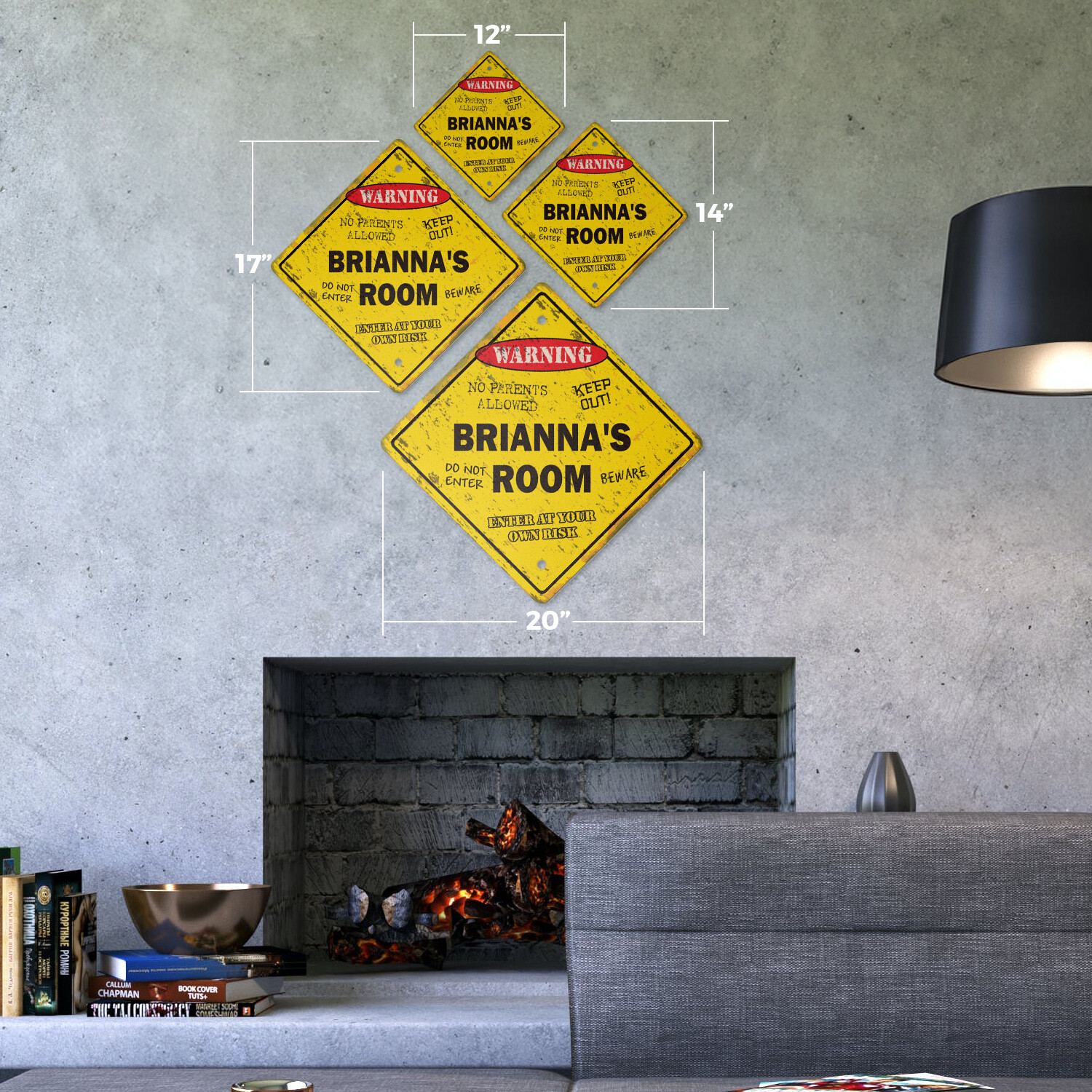Briannas Room Plastic Sign Vintage Crossing Xing kids bedroom door children’s na