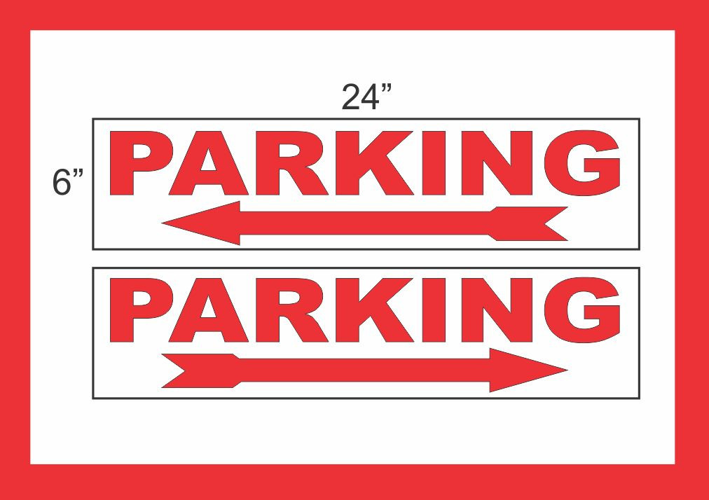 PARKING with Arrow 6″x24″ RIDER SIGNS Buy 1 Get 1 FREE 2 Sided Plastic